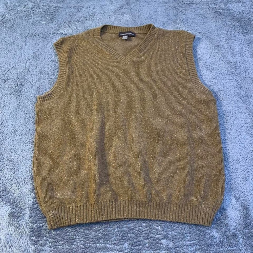 Vintage 90s Liberty Sweaters Brown V Neck  Sweater Vest‎